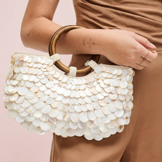 Scarlett Iridescent Ring-Handle Evening Bag