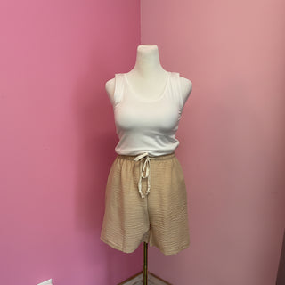 Drawstring Linen Shorts
