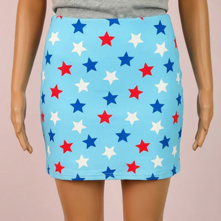 Patriotic Star Beaded Drawstring Mini Skort | S-XL