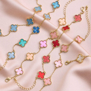 Colorful Shell Charm Bracelet with Gold Detailing
