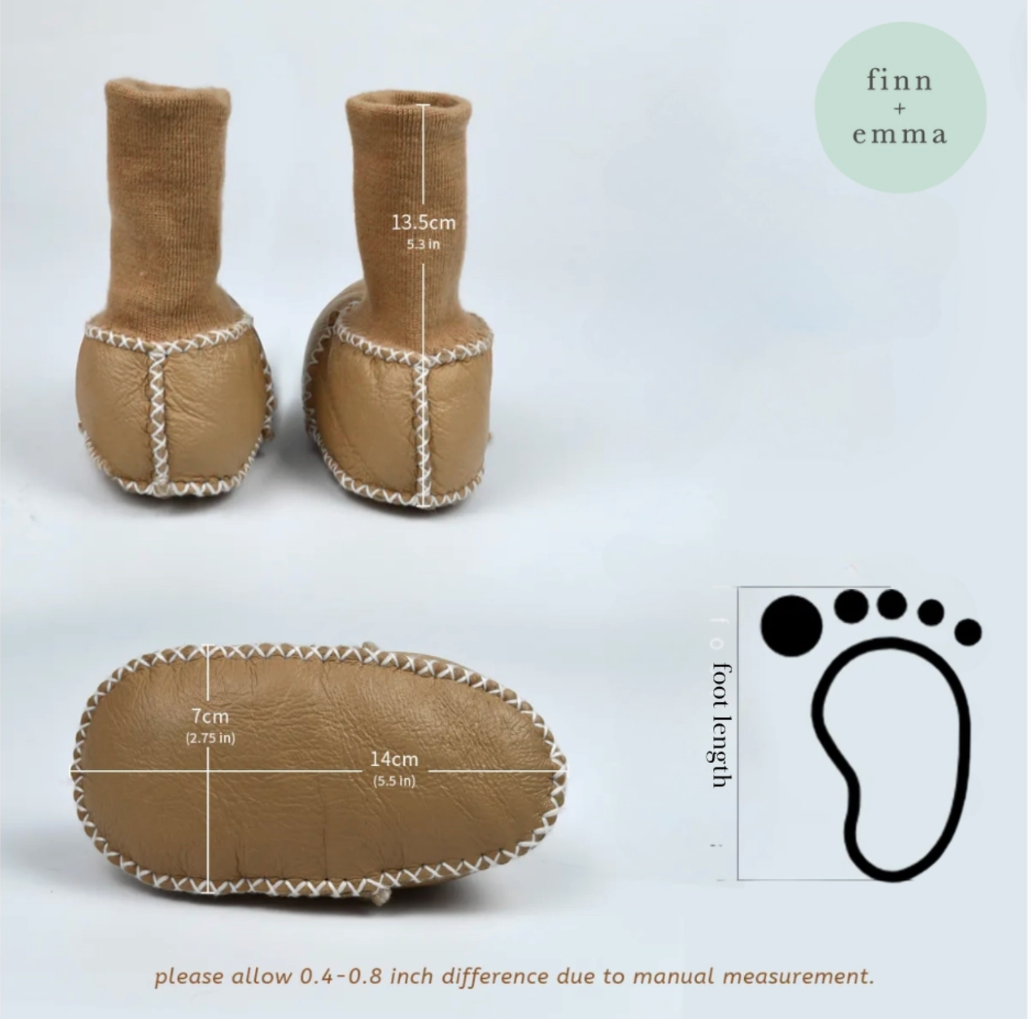 Baby cozy booties | tan