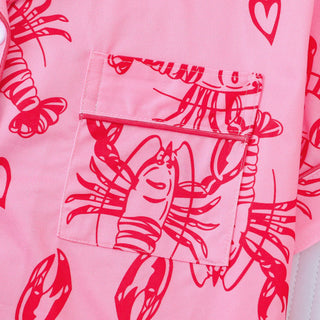 Pink pajama set with lobster pattern