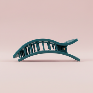 TELETIES Teal With It Large Flat Rectangle Hair Clip