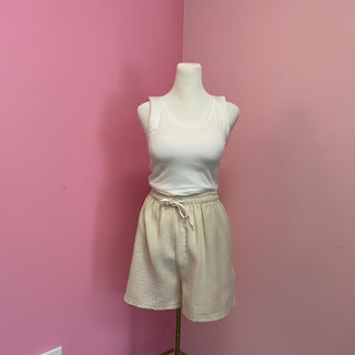 Drawstring Linen Shorts