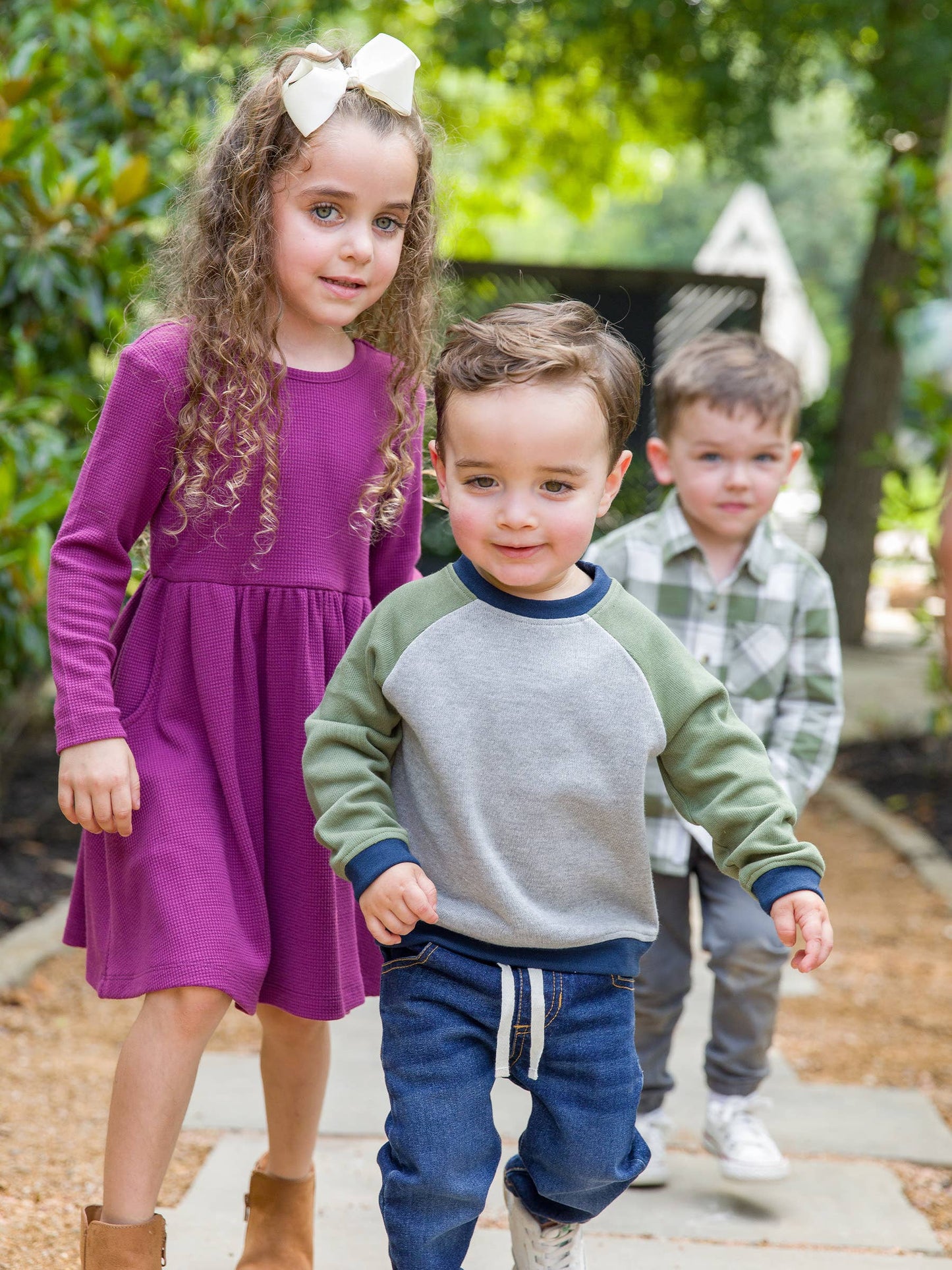 Boys Heather Gray Color Block Knit Raglan Sweatshirt