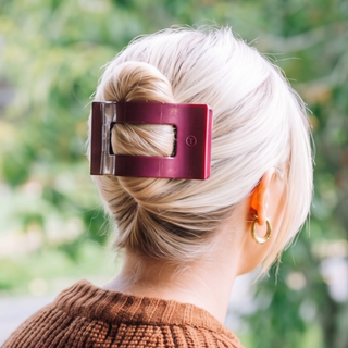 TELETIES Mulberry Large Flat Rectangle Hair Clip