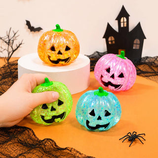 Glitter Halloween Jack-O’-Lantern Pumpkin Squishy Sensory Toy