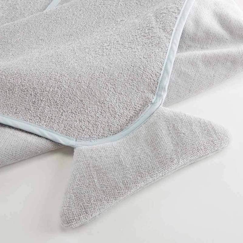 Let the Fin Begin Gray Shark Hooded Towel