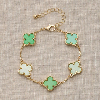 Colorful Shell Charm Bracelet with Gold Detailing