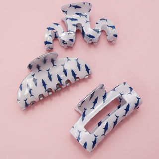 Shark Print Hair Claw Clip