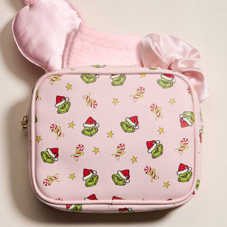 5-Piece Gift Set Cosmetic Pouch Bundle | Green Monster Pink Christmas