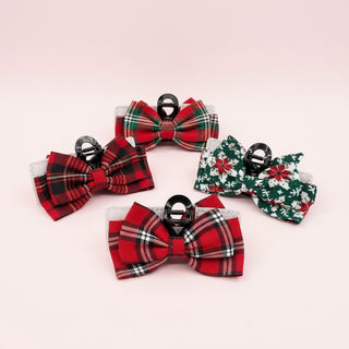 Christmas Design Bow Claw Clip