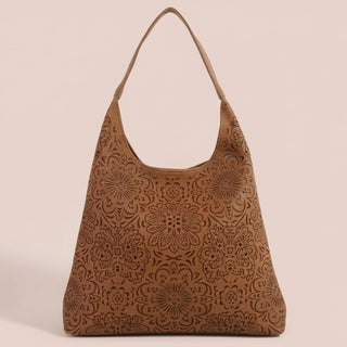 Intricate Cutout Vegan Leather Shoulder Bag