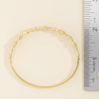 Mother Of Pearl Clover Curb Chain Bangle