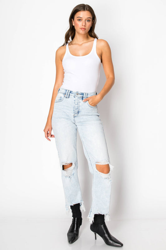 TUMMY CONTROL HIGH RISE MODERN WIDE JEANS