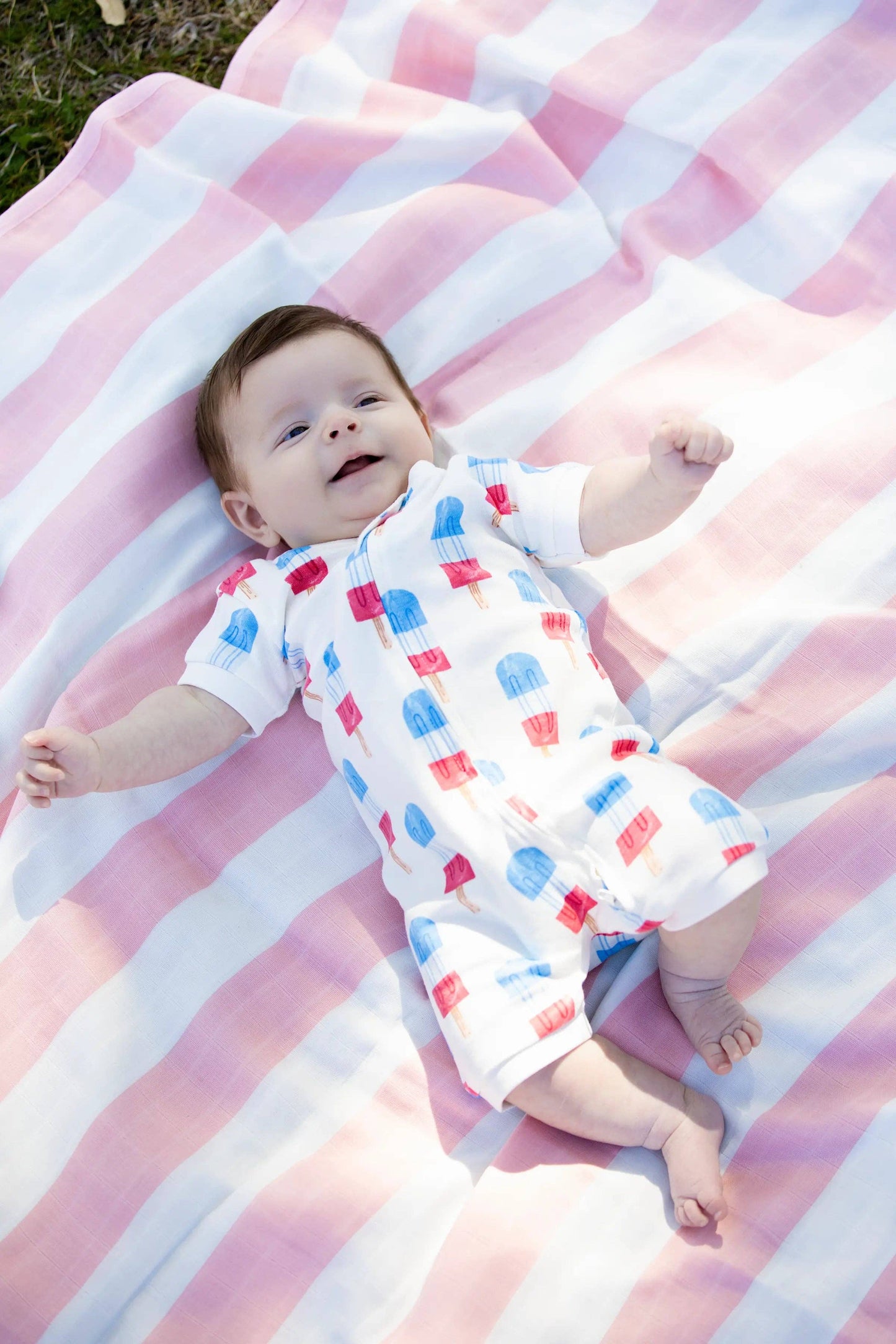 4th of July Baby Shorty Pajamas - Americana Ice Pops