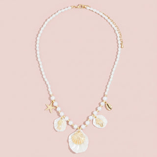 Pearl Shell Starfish Charms Pendant Necklace