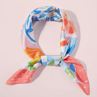 Seaside Crab Lobster Shrimp Feast Square Bandana Scarf