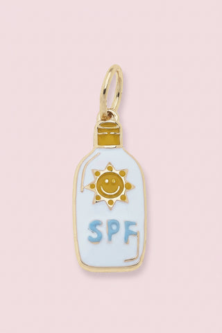 Sunblock Enamel Charm in White & Yellow