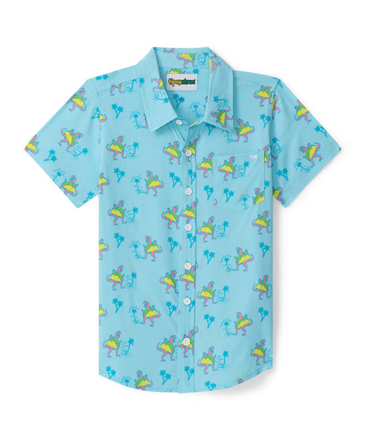 Kid's Tacosaurus Hawaiian Shirt - Youth Button Down