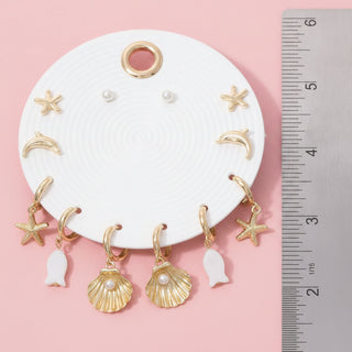 Ocean Charms Hoop and Stud Earrings