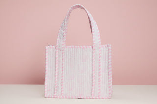 Pink Shell Quilted Mini Tote Bag