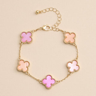 Colorful Shell Charm Bracelet with Gold Detailing