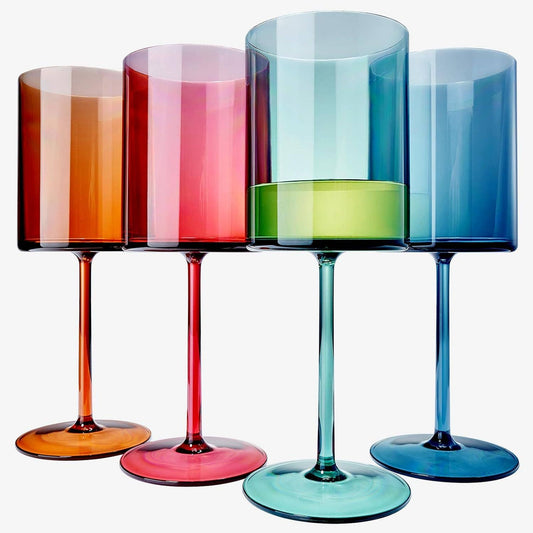Set of 4 Unbreakable Stemmed Square Tritan Acrylic
