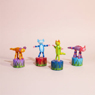 Colorful Axolotl Push Puppets