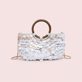 Scarlett Iridescent Ring-Handle Evening Bag