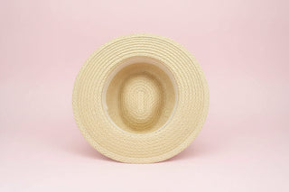 Pearl Bead Band Natural Straw Hat