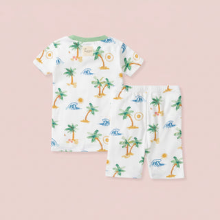 Beachy Palms Organic Cotton Two-Piece Pajamas
