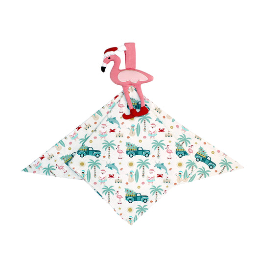 Coastal Christmas Flamingo Holiday Baby Lovey