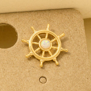Opal Ship's Wheel Stud Earrings