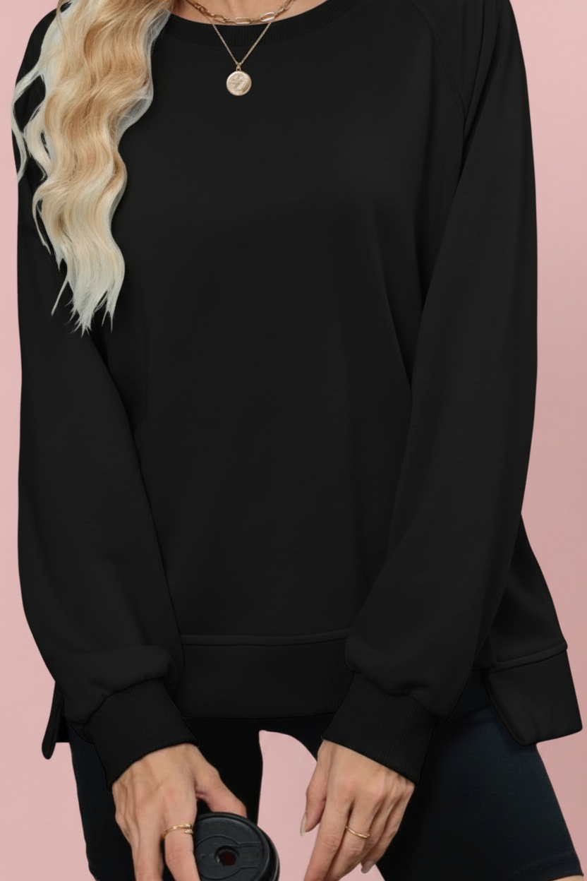 Lightweight Side Split Crewneck