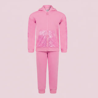Toddler Girls Sequin Hoodie Jacket and Jogger Set