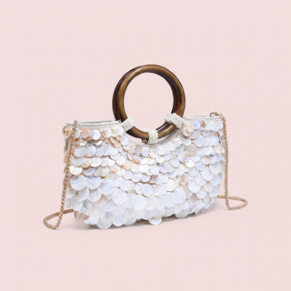Scarlett Iridescent Ring-Handle Evening Bag