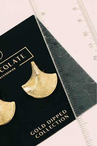 Gold Dipped Tower Fan Earrings