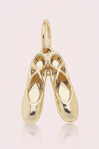 Ballet Slippers Charm in Shiny Gold