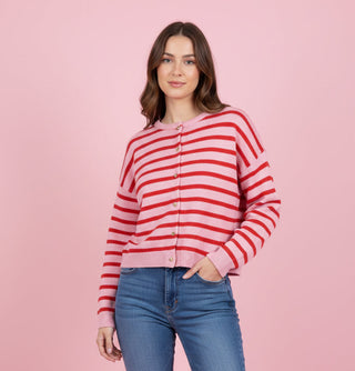 Classic Striped Knit Cardigan