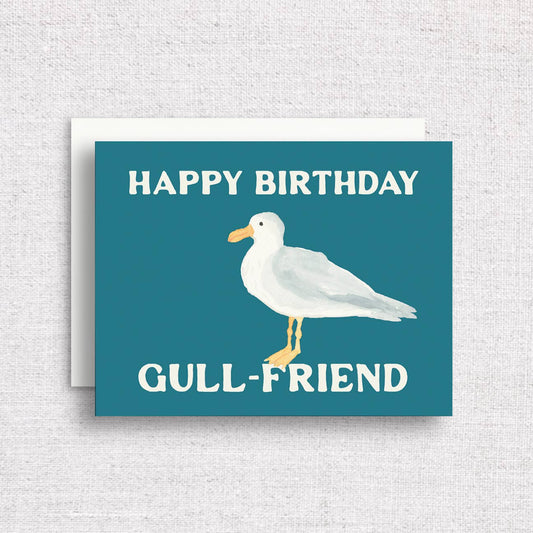 Happy Birthday Gull-Friend Greeting Card | Birthday Pun Card