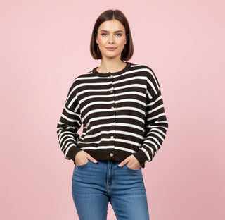 Classic Striped Knit Cardigan