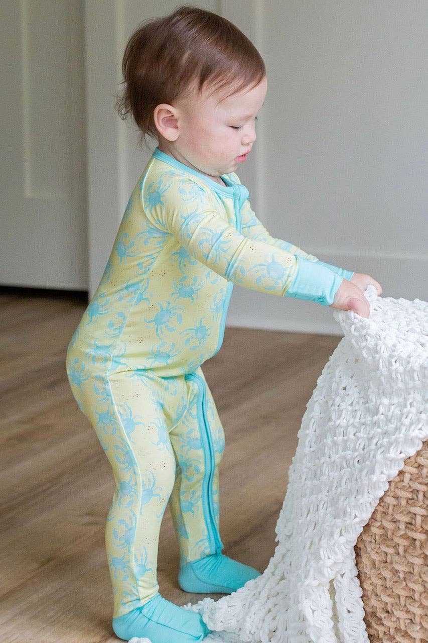 Cousins Beach Crab Club Zipper Onesie