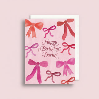 Happy Birthday Darlin' Greeting Card | Bow Birthday Card