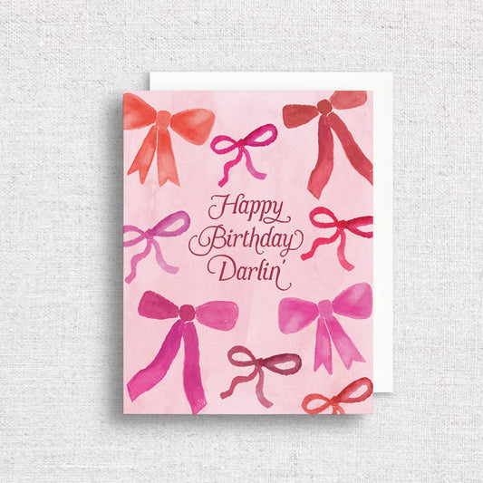 Happy Birthday Darlin' Greeting Card | Bow Birthday Card
