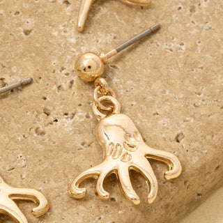 Sea Life Charms Hoop Earrings