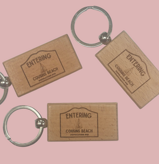 Entering Cousins Beach Wooden Keychain