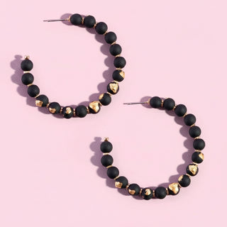 Ball Beaded Hoop Earrings