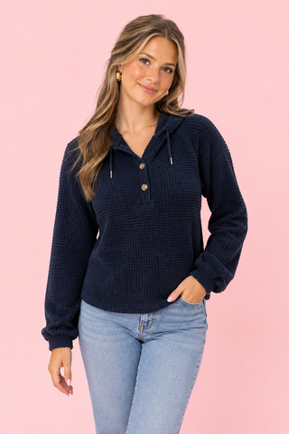 Sweater Hoodie - Waffle Knit