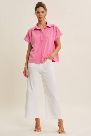 Stretch Cotton Linen High-Waist Ankle Pants